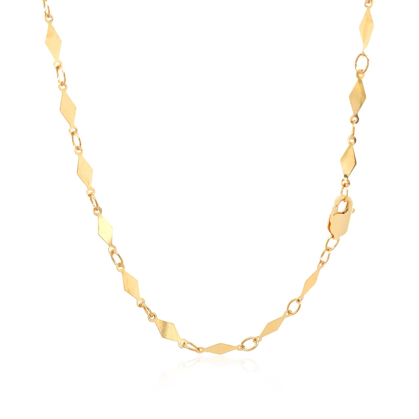 14K Yellow Gold Polished Diamond Motif Chain (3.00 mm) 