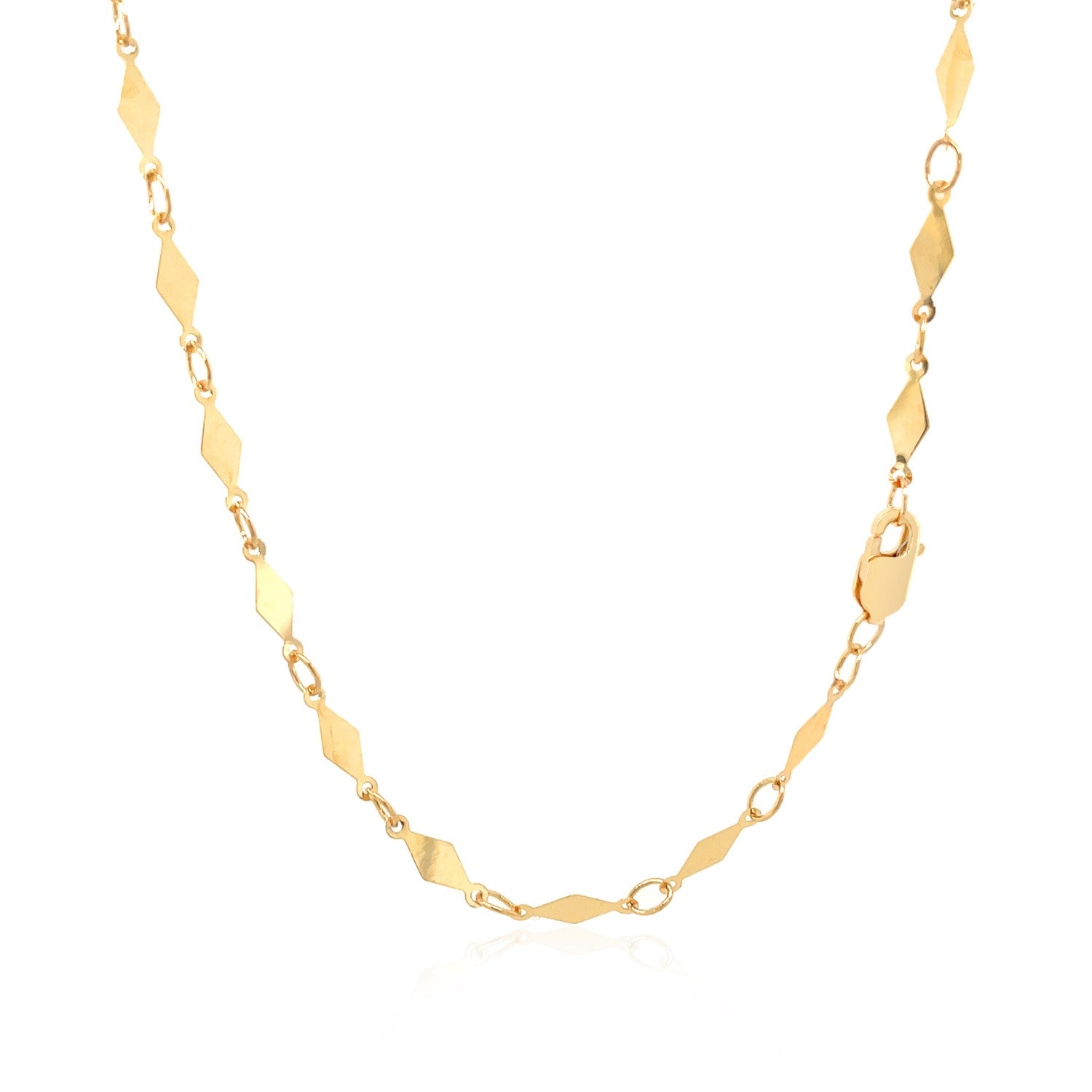 14K Yellow Gold Polished Diamond Motif Chain (3.00 mm) 