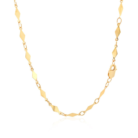 14K Yellow Gold Polished Diamond Motif Chain (3.00 mm) 
