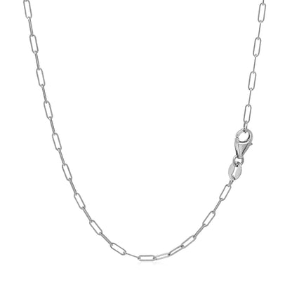 18K White Gold Fine Paperclip Chain (1.50 mm) 