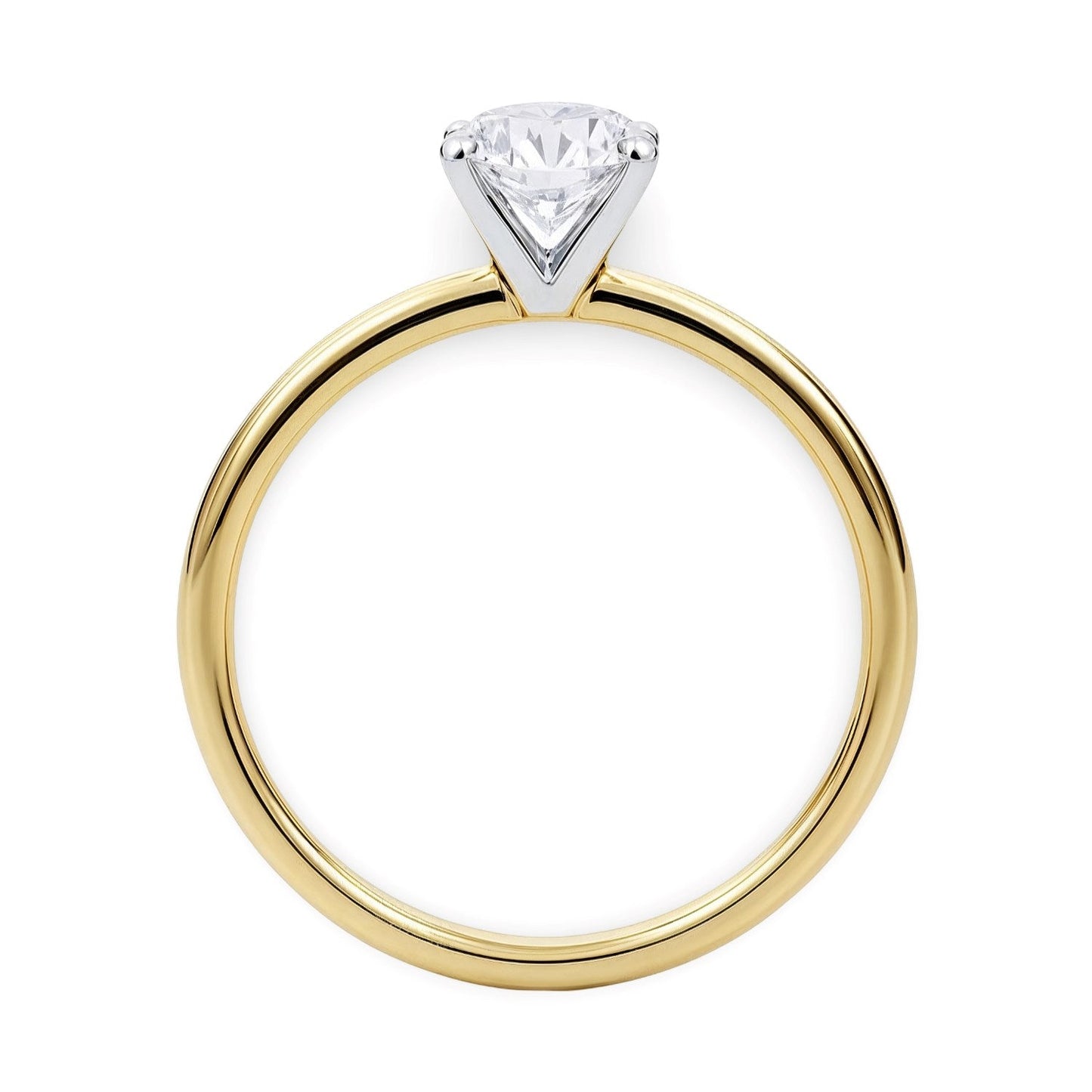 3/4 Carat Round Lab Grown IGI G/VS1 Diamond Solitaire Ring in 10K Yellow Gold 