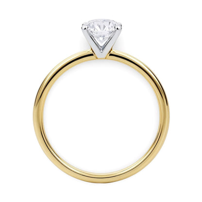 3/4 Carat Round Lab Grown IGI G/VS1 Diamond Solitaire Ring in 10K Yellow Gold 
