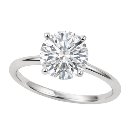 2 Carat Round Lab Grown IGI G/VS1 Diamond Solitaire Ring in Sterling Silver 