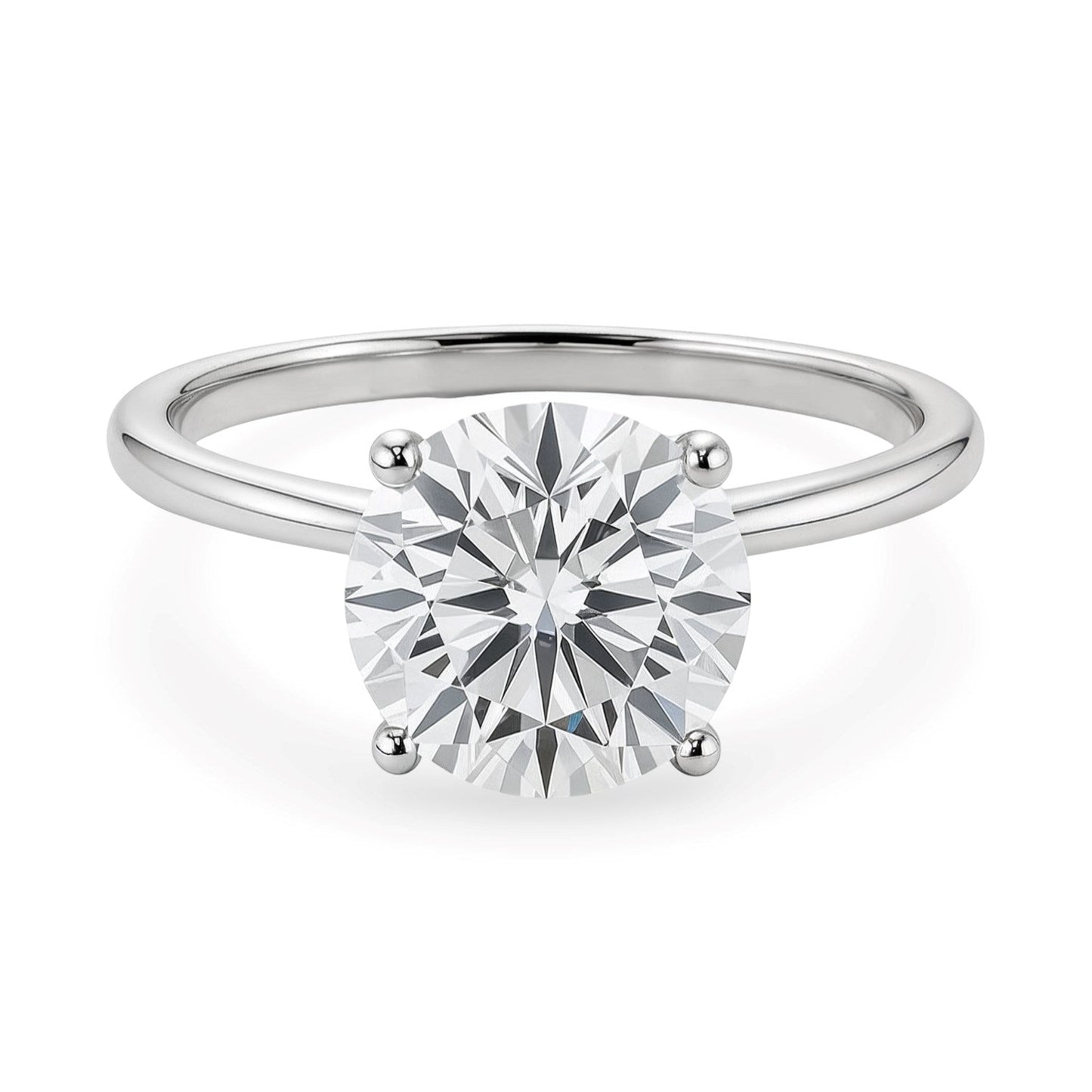 2 Carat Round Lab Grown IGI G/VS1 Diamond Solitaire Ring in Sterling Silver 