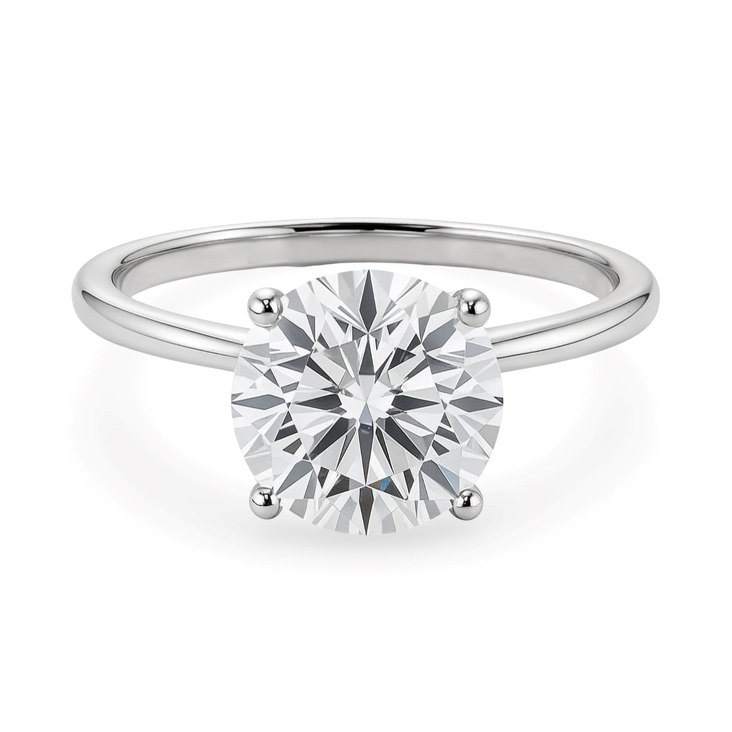2 Carat Round Lab Grown IGI G/VS1 Diamond Solitaire Ring in Sterling Silver 