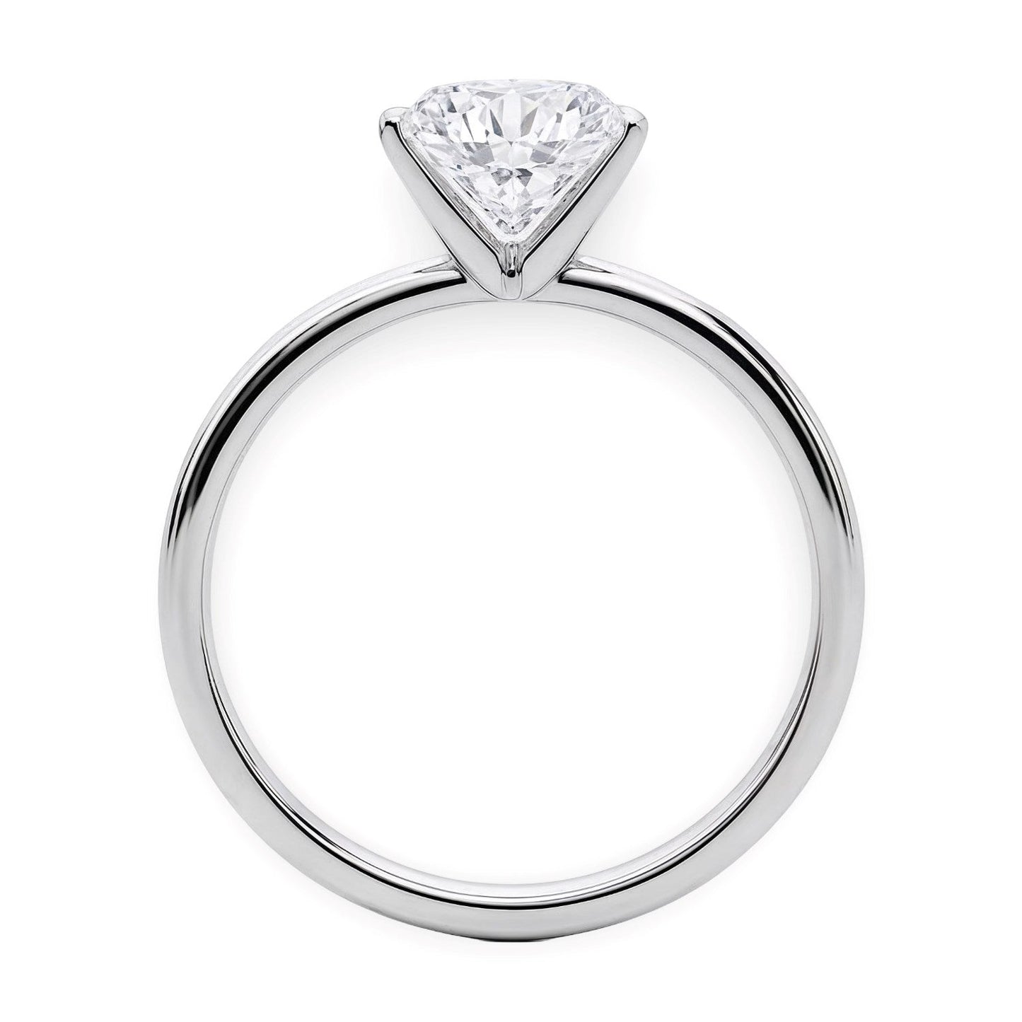 2 Carat Round Lab Grown IGI G/VS1 Diamond Solitaire Ring in Sterling Silver 