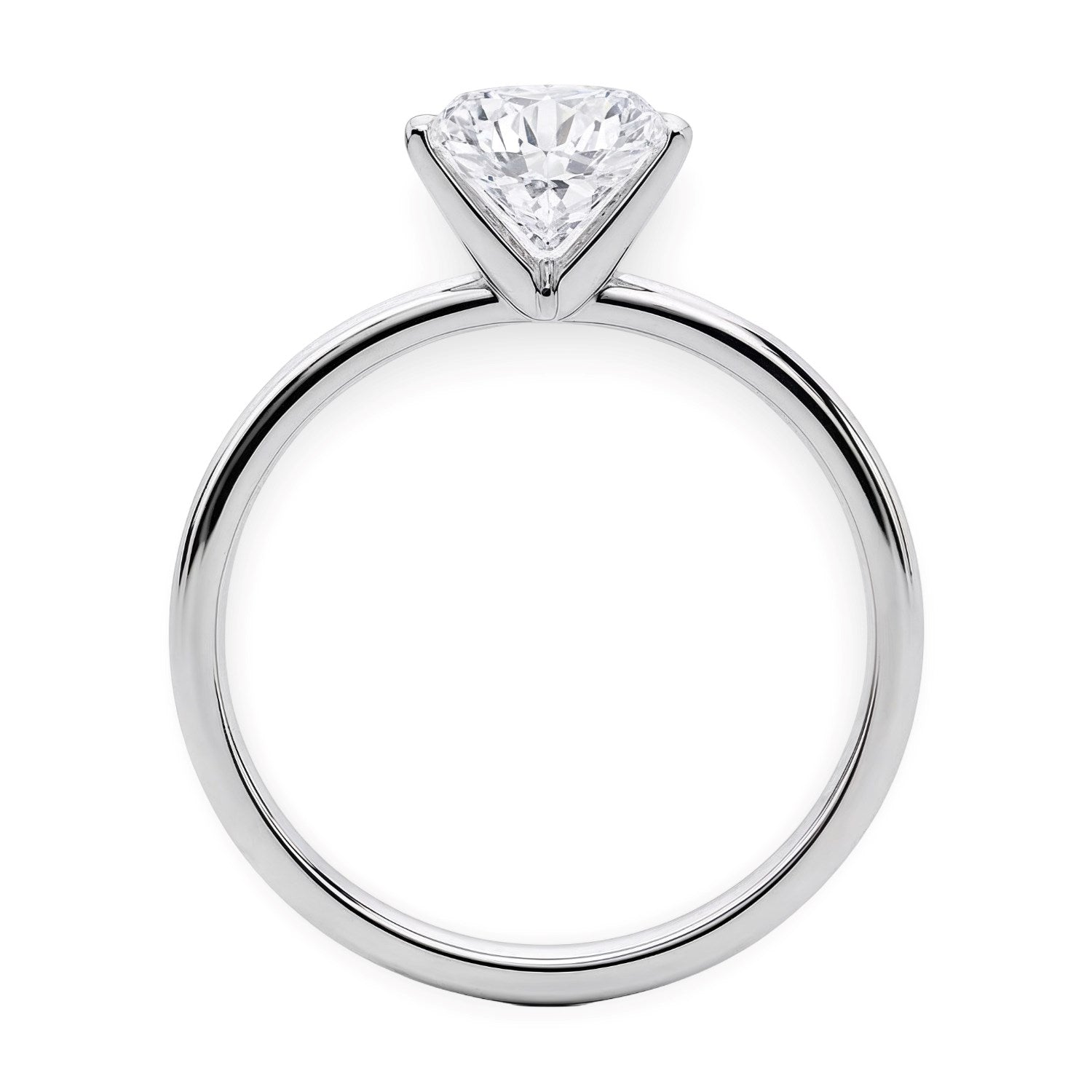 2 Carat Round Lab Grown IGI G/VS1 Diamond Solitaire Ring in Sterling Silver 