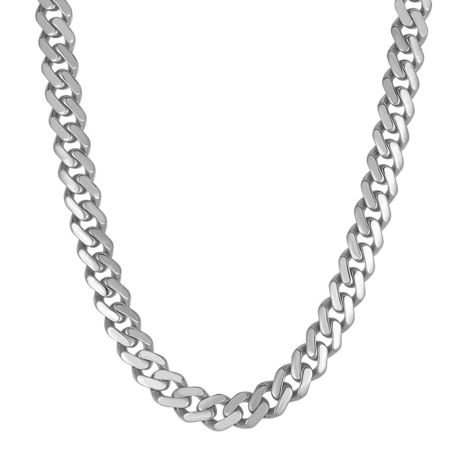 14k White Gold 22 inch Polished Curb Chain Necklace 