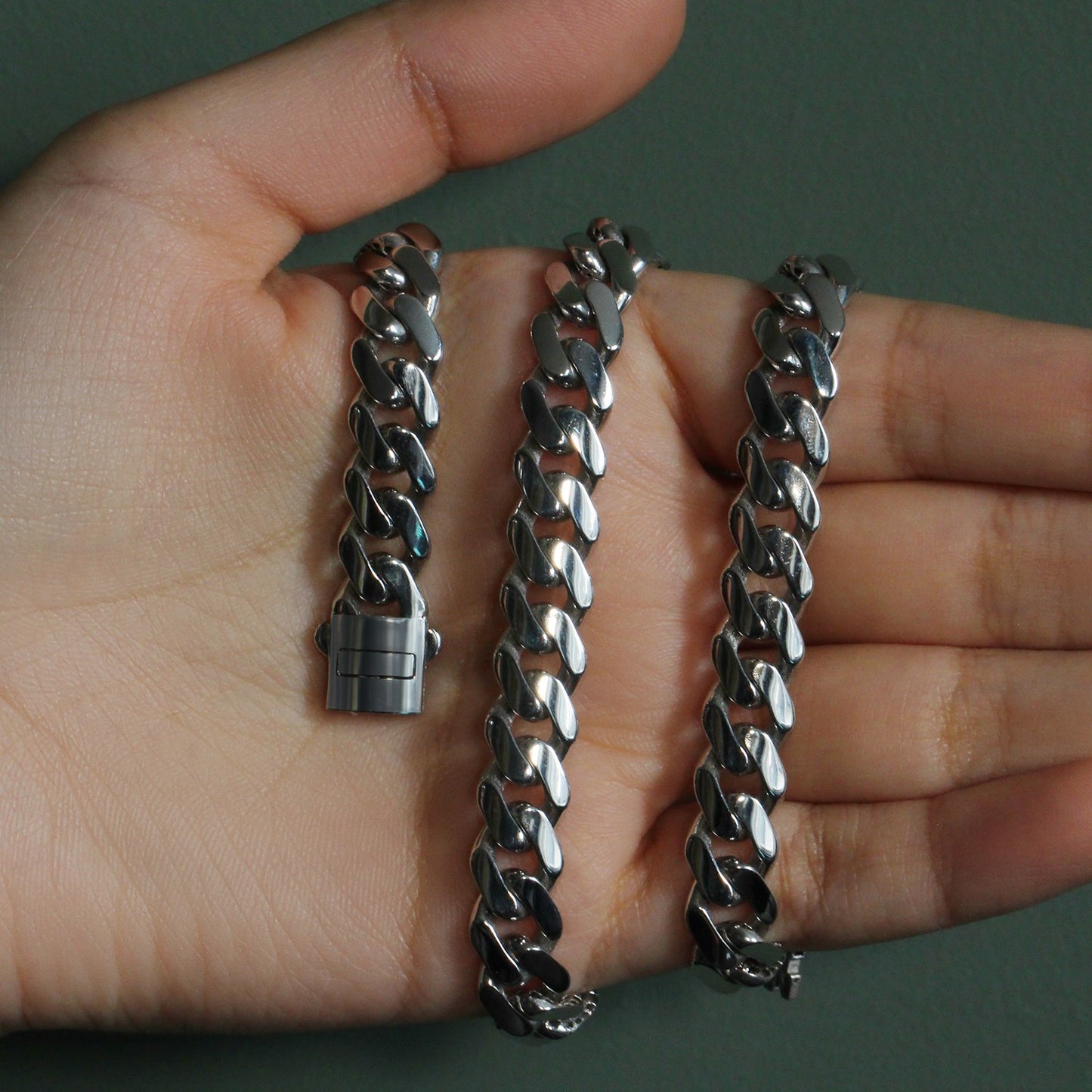 14k White Gold 22 inch Polished Curb Chain Necklace 
