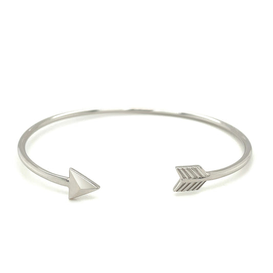 Sterling Silver Polished Arrow Cuff Bangle (3.00 mm) 