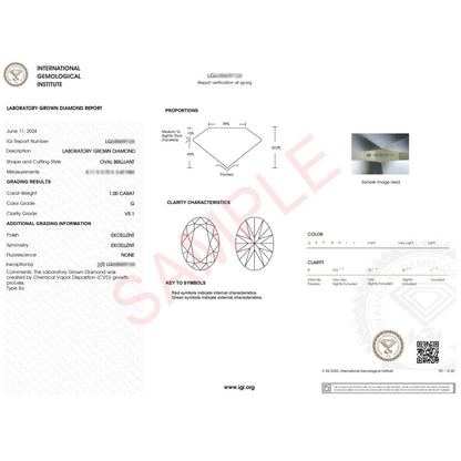 1 Carat Oval Lab Grown IGI G/VS1 Diamond Solitaire Ring in 10K Yellow Gold 