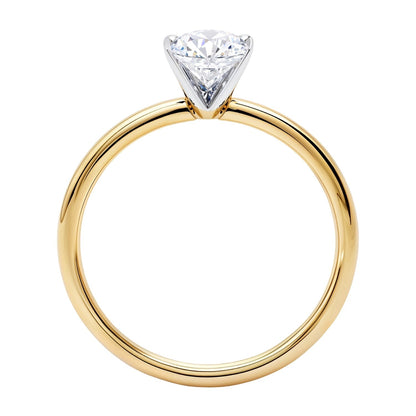 1 Carat Oval Lab Grown IGI G/VS1 Diamond Solitaire Ring in 10K Yellow Gold 