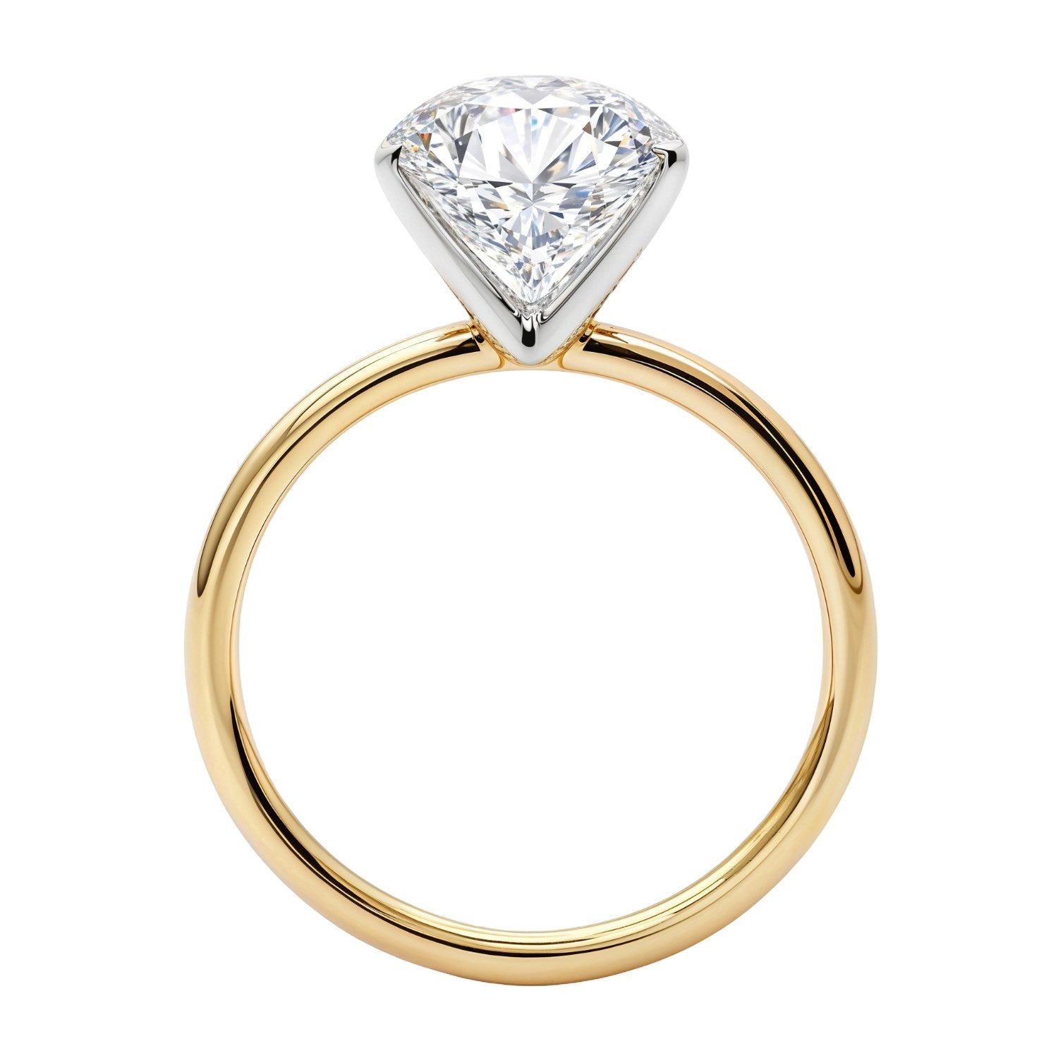 3 Carat Oval Lab Grown IGI G/VS1 Diamond Solitaire Ring in 10K Yellow Gold 