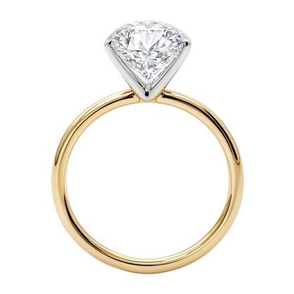 3 Carat Oval Lab Grown IGI G/VS1 Diamond Solitaire Ring in 10K Yellow Gold 