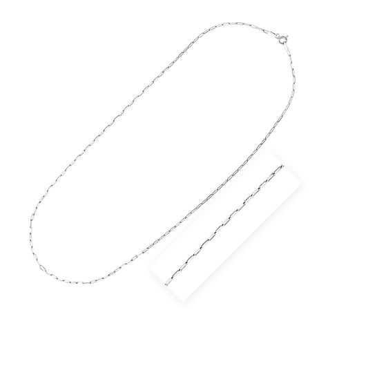 Sterling Silver Rhodium Plated Paperclip Chain (1.80 mm) 