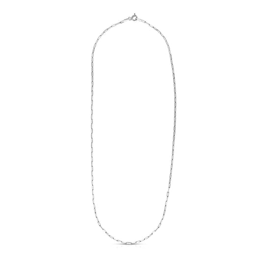 Sterling Silver Rhodium Plated Paperclip Chain (1.80 mm) 