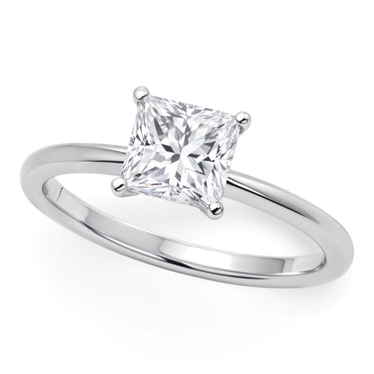 1 Carat Princess Lab Grown IGI G/VS1 Diamond Solitaire Ring in 10K White Gold 