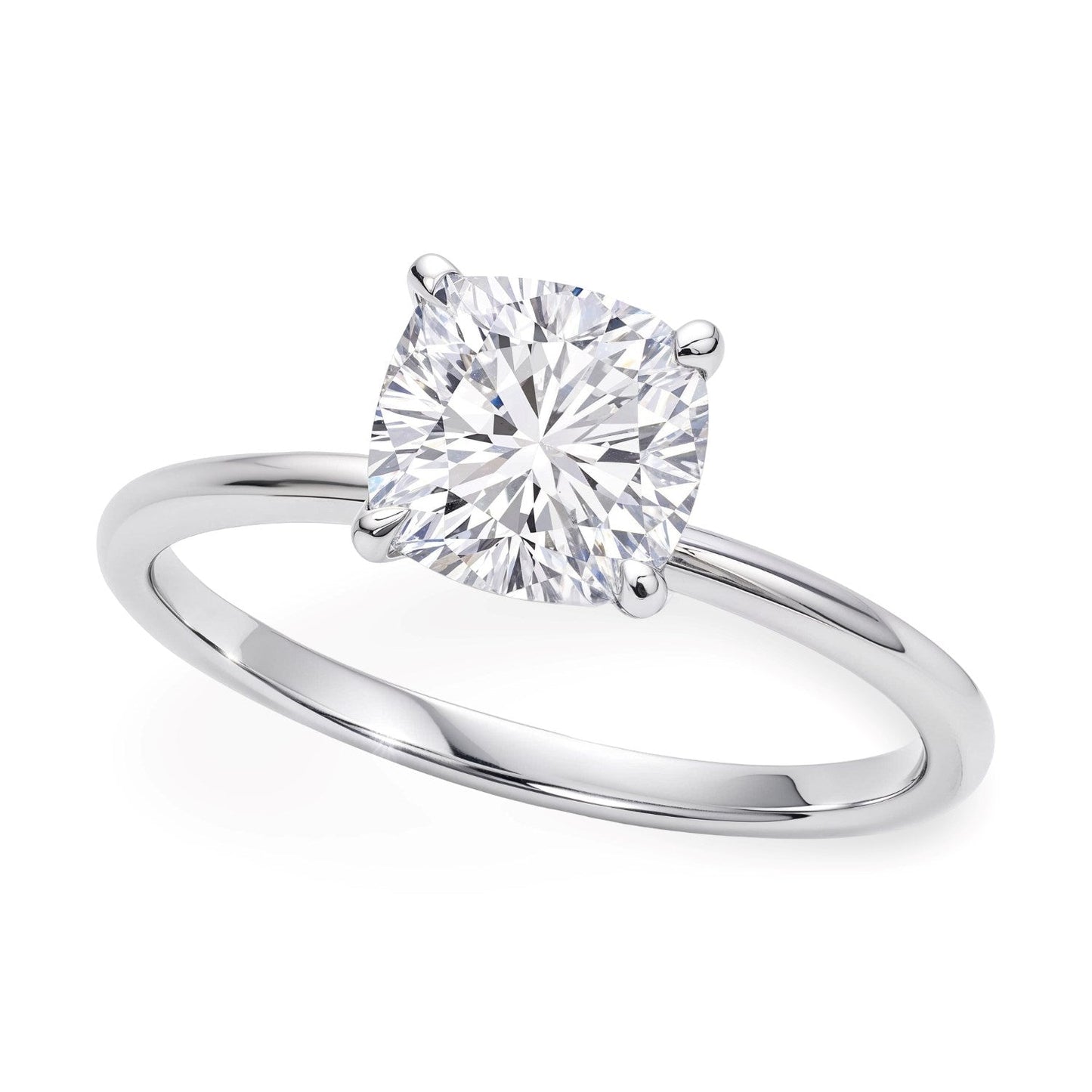 2 Carat Cushion Lab Grown IGI G/VS1 Diamond Solitaire Ring in 10K White Gold 