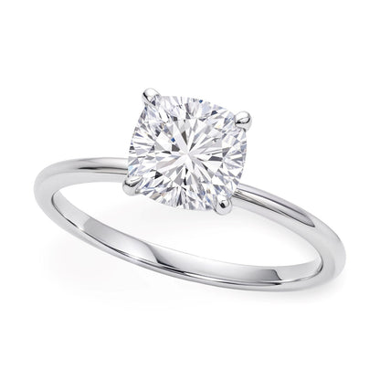 2 Carat Cushion Lab Grown IGI G/VS1 Diamond Solitaire Ring in 10K White Gold 