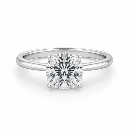 2 Carat Cushion Lab Grown IGI G/VS1 Diamond Solitaire Ring in 10K White Gold 