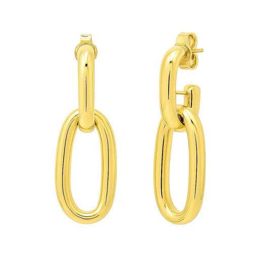 Link Drop Earrings in 14K Yellow Gold 
