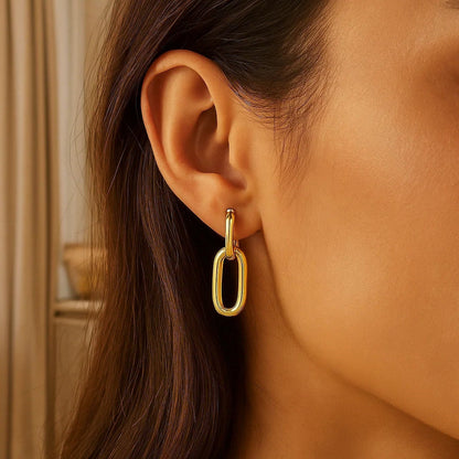 Link Drop Earrings in 14K Yellow Gold 