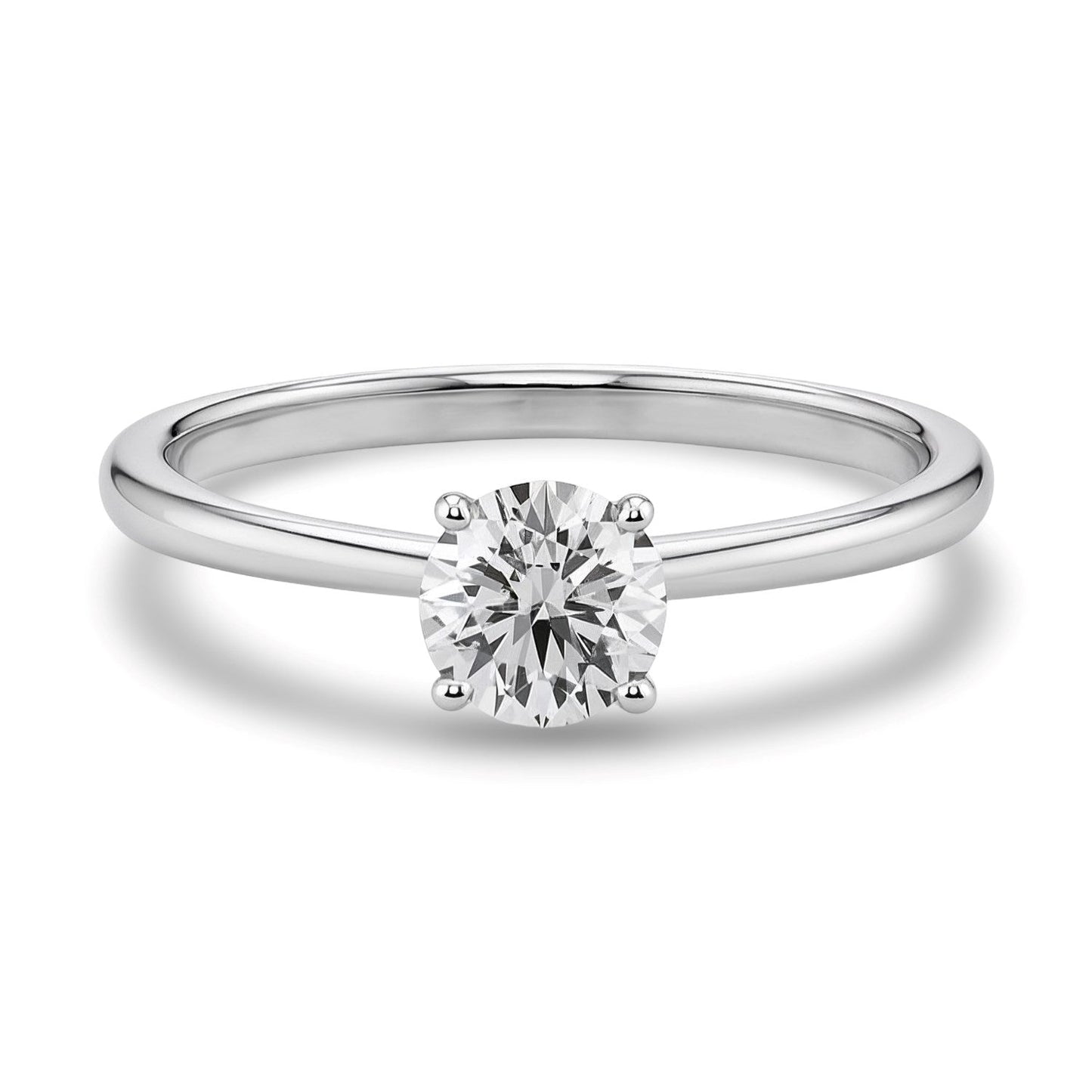 3/4 Carat Round Lab Grown IGI G/VS1 Diamond Solitaire Ring in 10K White Gold 