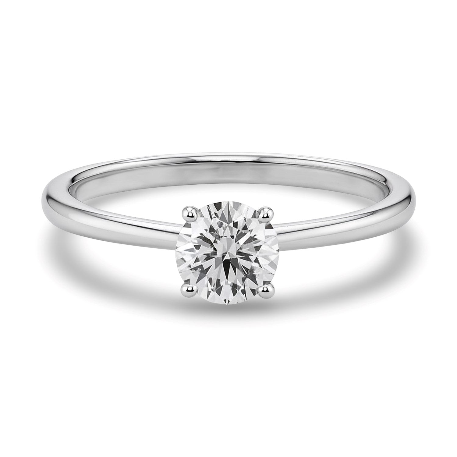3/4 Carat Round Lab Grown IGI G/VS1 Diamond Solitaire Ring in 10K White Gold 
