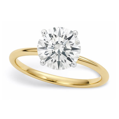 1 1/2 Carat Round Lab Grown IGI G/VS1 Diamond Solitaire Ring in 14K Yellow Gold 