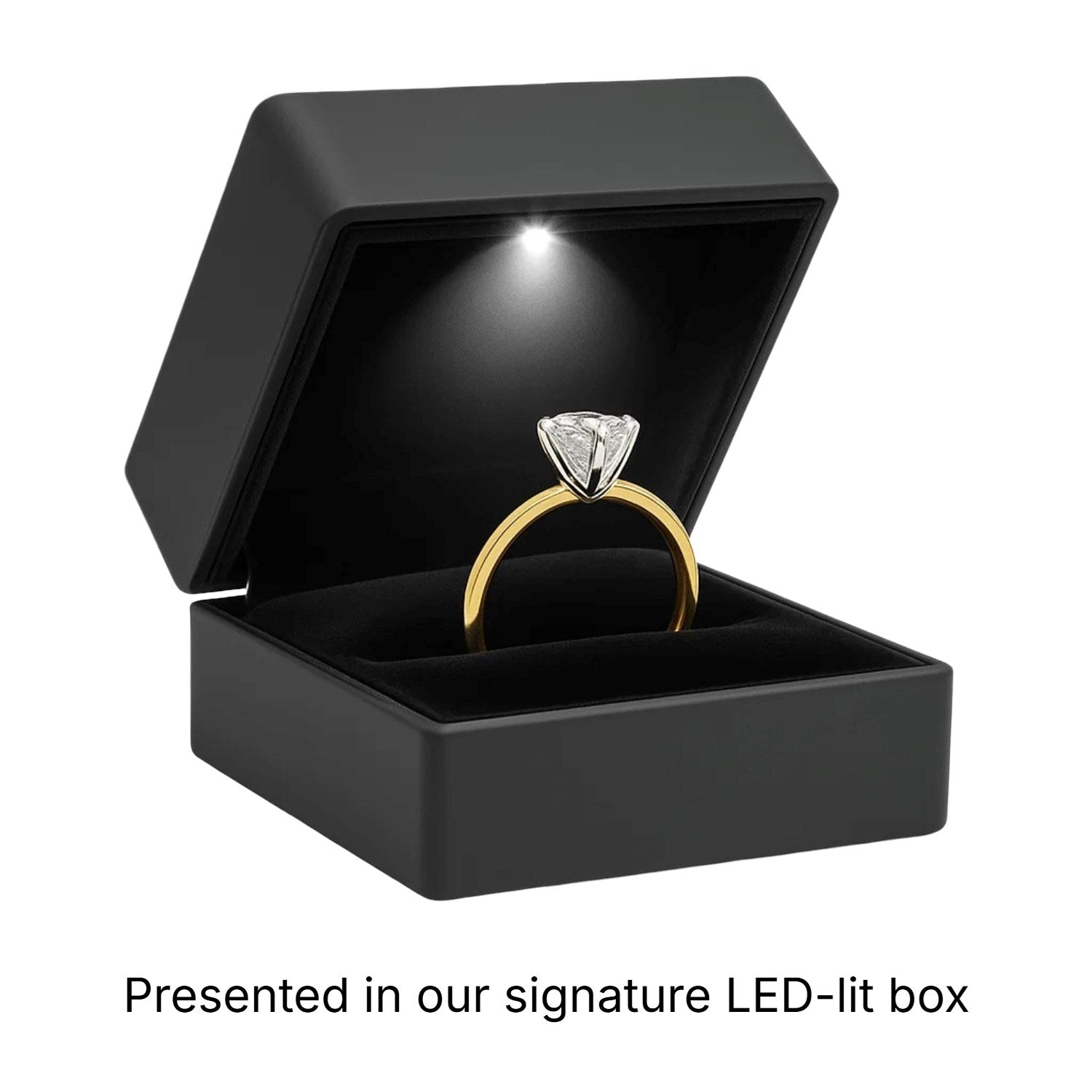 2 Carat Cushion Lab Grown IGI G/VS1 Diamond Solitaire Ring in 10K Yellow Gold 