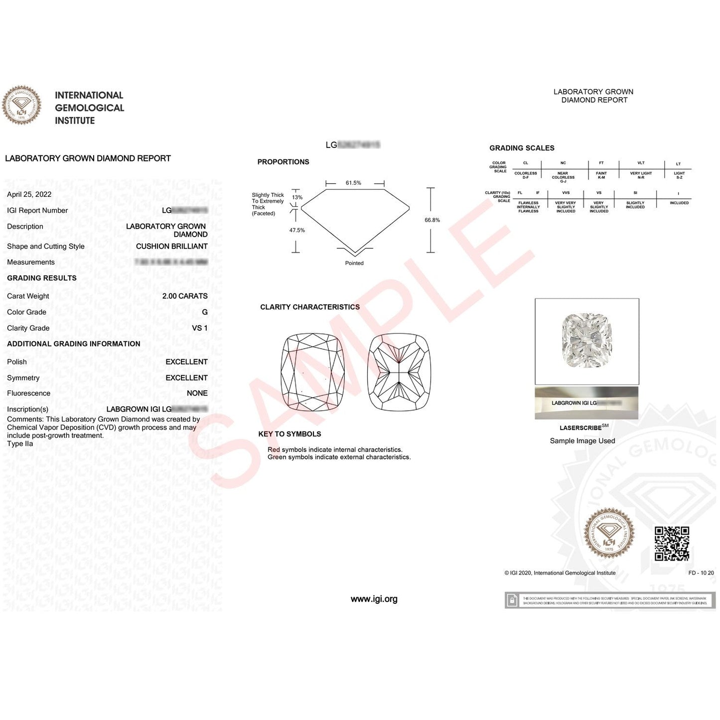 2 Carat Cushion Lab Grown IGI G/VS1 Diamond Solitaire Ring in 10K Yellow Gold 