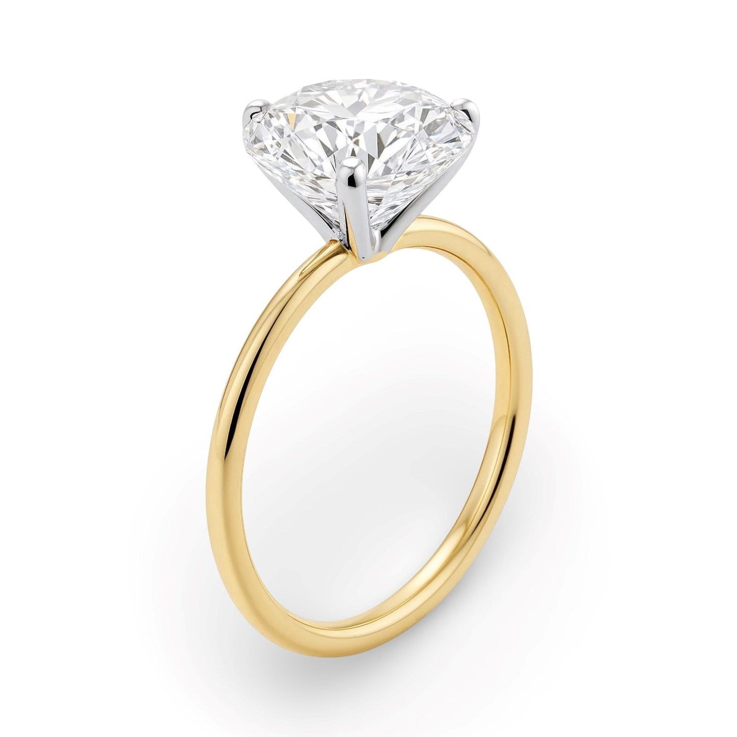 2 Carat Round Lab Grown IGI G/VS1 Diamond Solitaire Ring in 10K Yellow Gold 