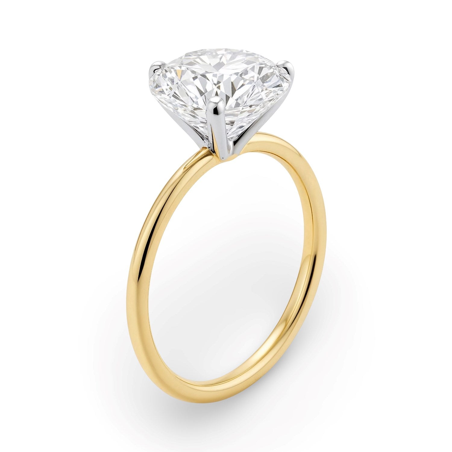 2 Carat Round Lab Grown IGI G/VS1 Diamond Solitaire Ring in 10K Yellow Gold 