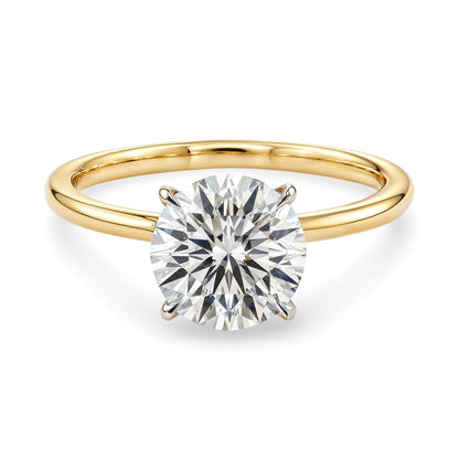 2 Carat Round Lab Grown IGI G/VS1 Diamond Solitaire Ring in 10K Yellow Gold 
