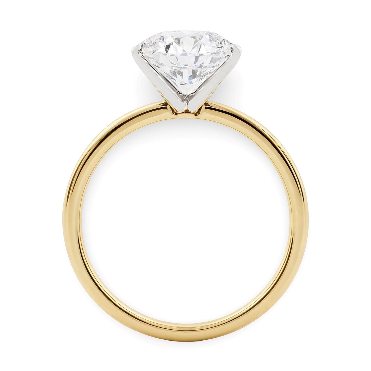 2 Carat Round Lab Grown IGI G/VS1 Diamond Solitaire Ring in 10K Yellow Gold 