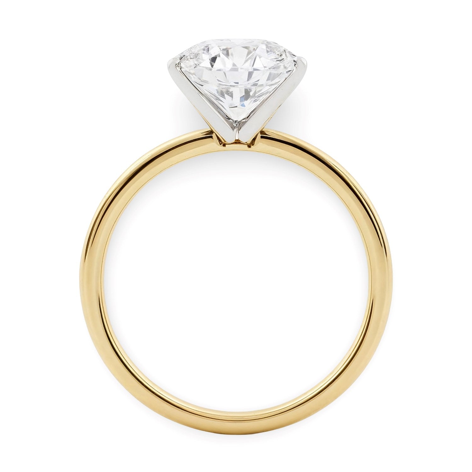 2 Carat Round Lab Grown IGI G/VS1 Diamond Solitaire Ring in 10K Yellow Gold 