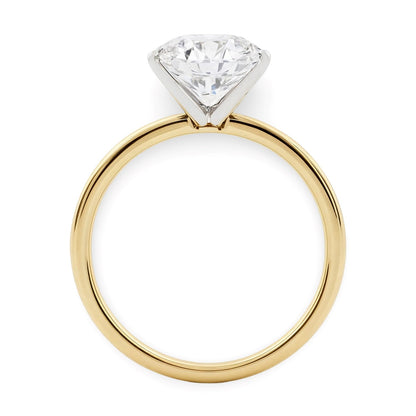 2 Carat Round Lab Grown IGI G/VS1 Diamond Solitaire Ring in 10K Yellow Gold 