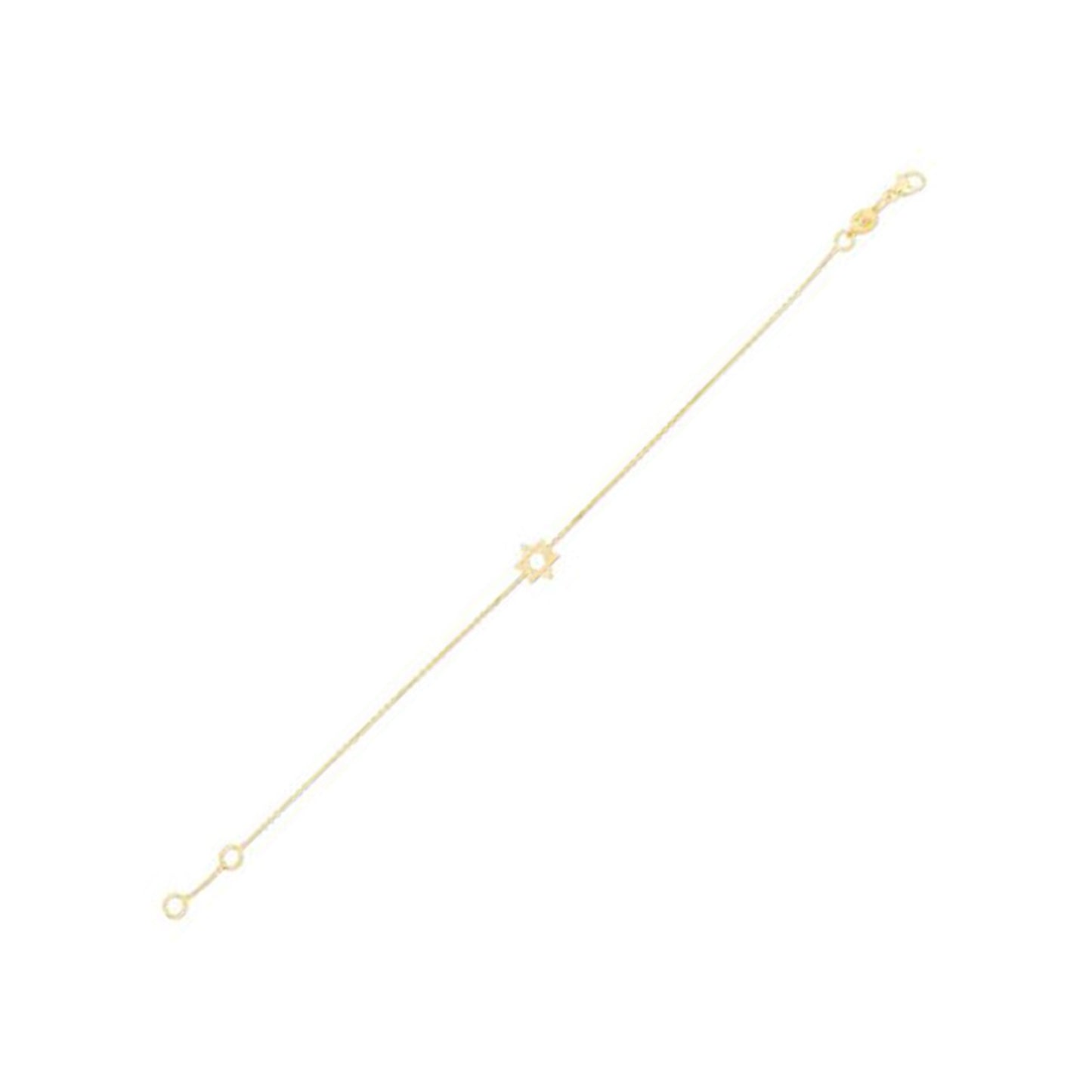 14k Yellow Gold Star of David Bracelet 