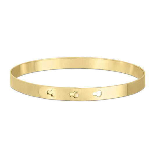 14k Yellow Gold High Polish Keyhole Clasp Bangle (6.00 mm) 