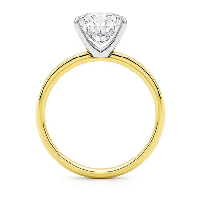 5 Carat Cushion Lab Grown IGI G/VS1 Diamond Solitaire Ring in 14K Yellow Gold 