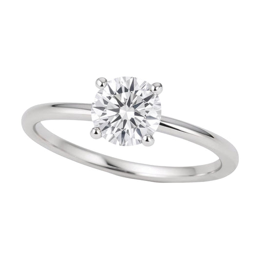 Engagement Ring 3/4 Carat Round Lab Grown IGI G/VS1 Diamond Solitaire Ring in Sterling Silver 