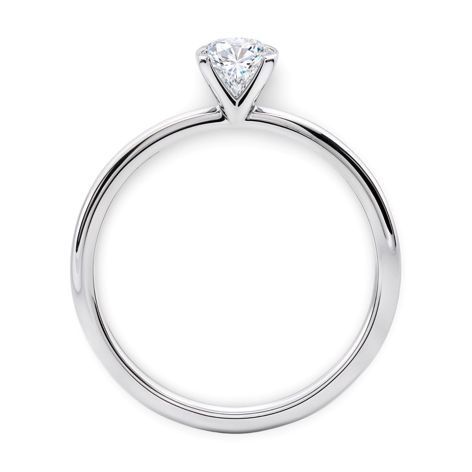 Engagement Ring 3/4 Carat Round Lab Grown IGI G/VS1 Diamond Solitaire Ring in Sterling Silver 