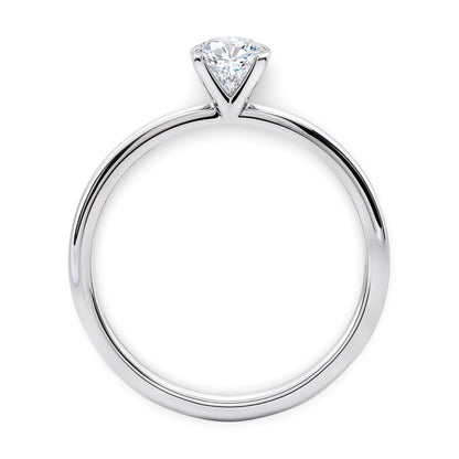 Engagement Ring 3/4 Carat Round Lab Grown IGI G/VS1 Diamond Solitaire Ring in Sterling Silver 