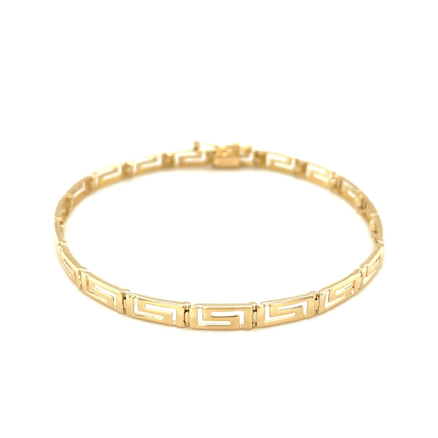 14k Yellow Gold Greek Fret Design Fancy Bracelet (3.30 mm) 