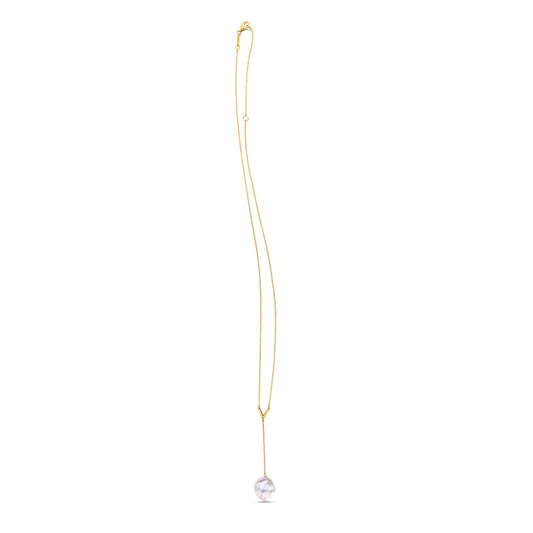 14k Yellow Gold Tesoro Pearl Lariat Necklace 