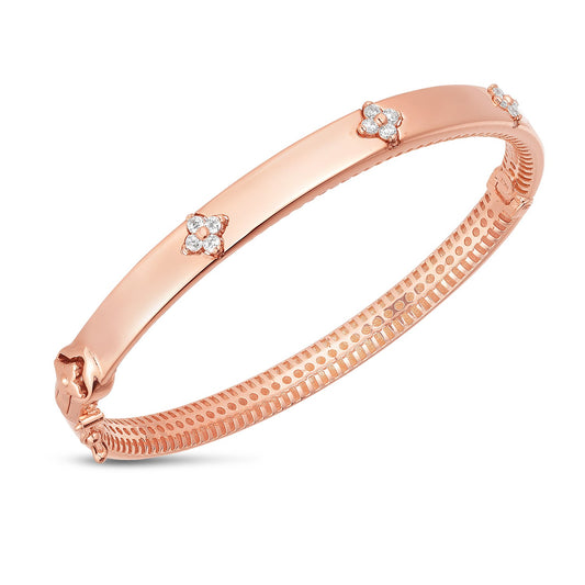14k Rose Gold Trilogy Diamond Bangle (5.40 mm) 