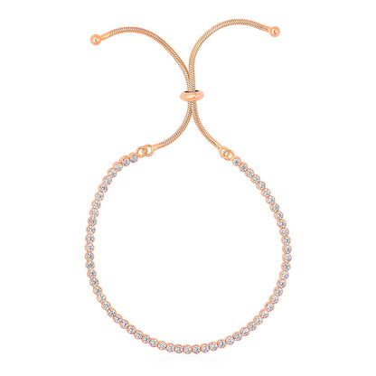 Adjustable Tennis Style Bracelet with Cubic Zirconia in Sterling Silver (5.10 mm) 