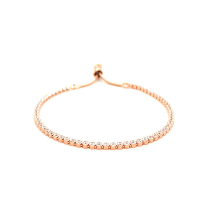 Adjustable Tennis Style Bracelet with Cubic Zirconia in Sterling Silver (5.10 mm) 