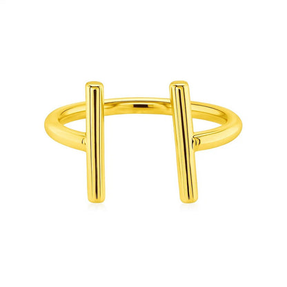 14k Yellow Gold Open Ring with Bars 
