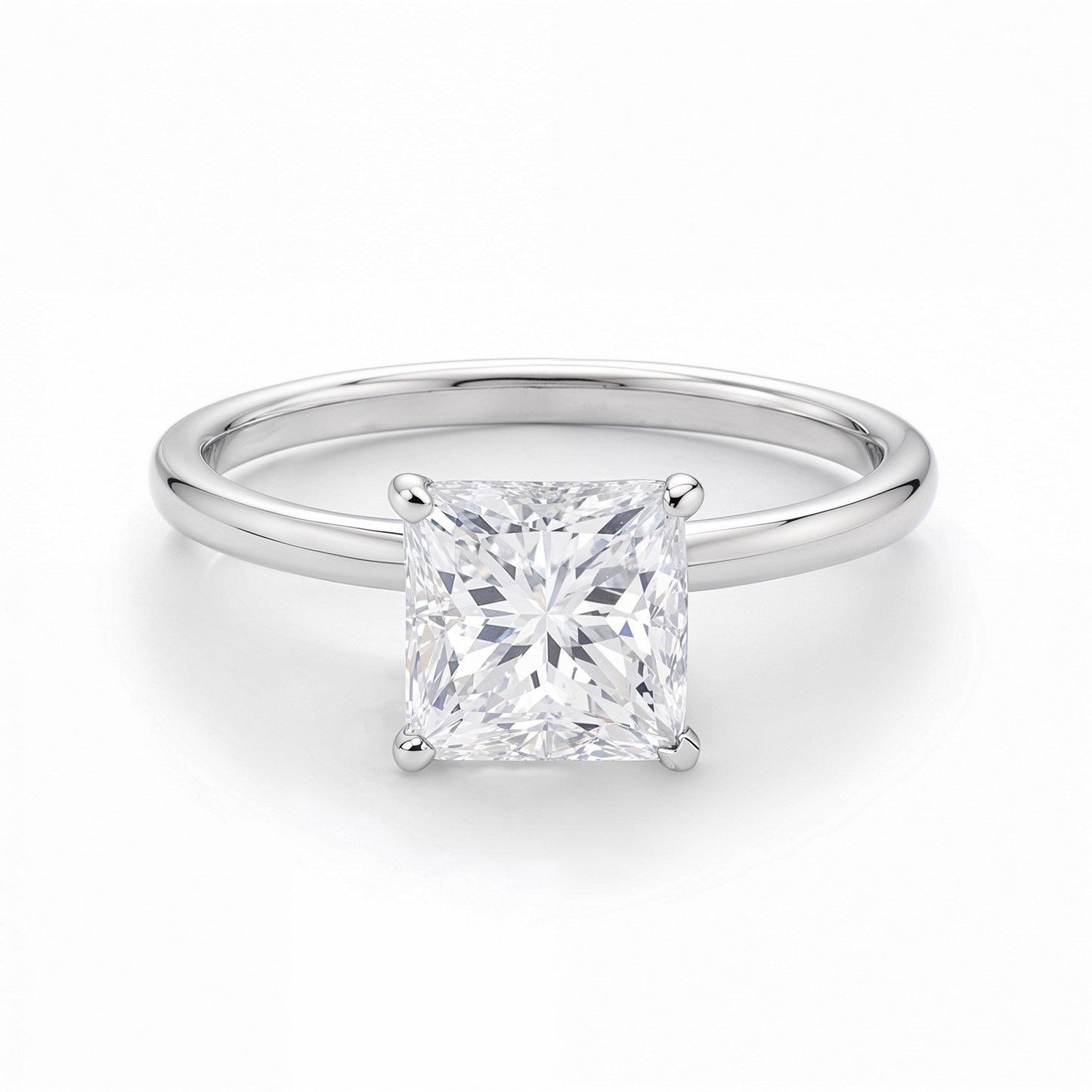 Engagement ring 1.50Ct Princess Lab Grown IGI G/VS1 Diamond Ring in 14K White Gold 